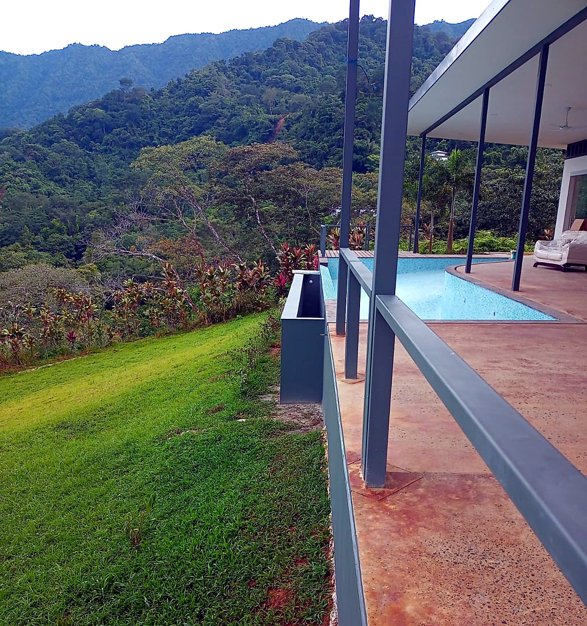 Pool, concrete deck & steel structure