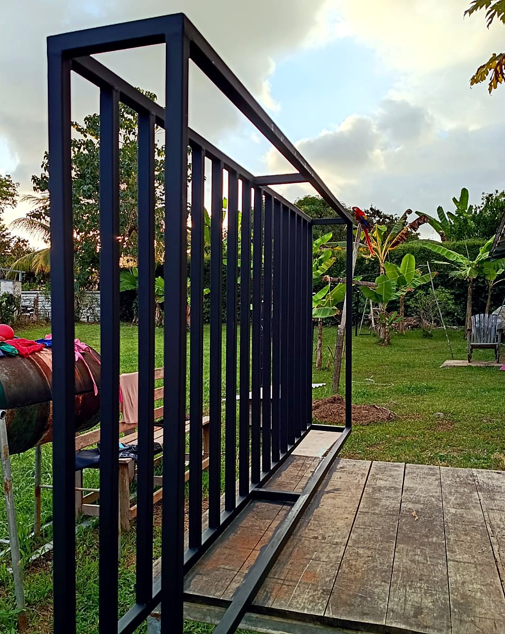 Custom welded steel bed frame